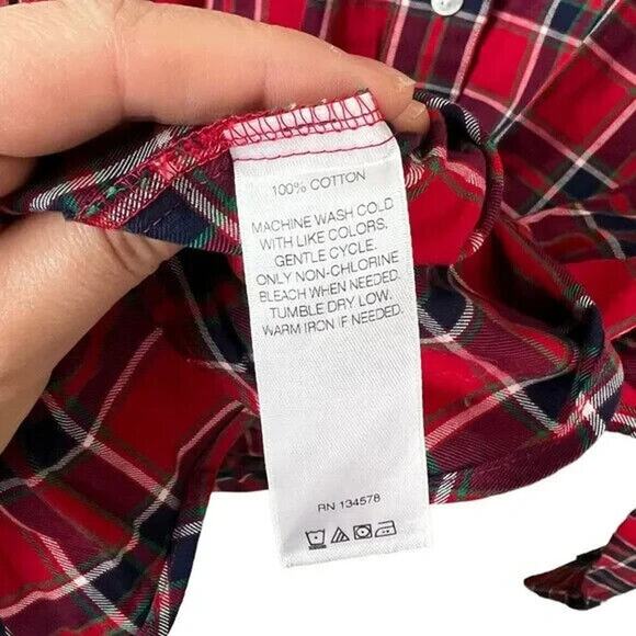 Vineyard Vines Party Plaid Flannel Button Down Style 2W0739 Women's - Picture 4 of 9